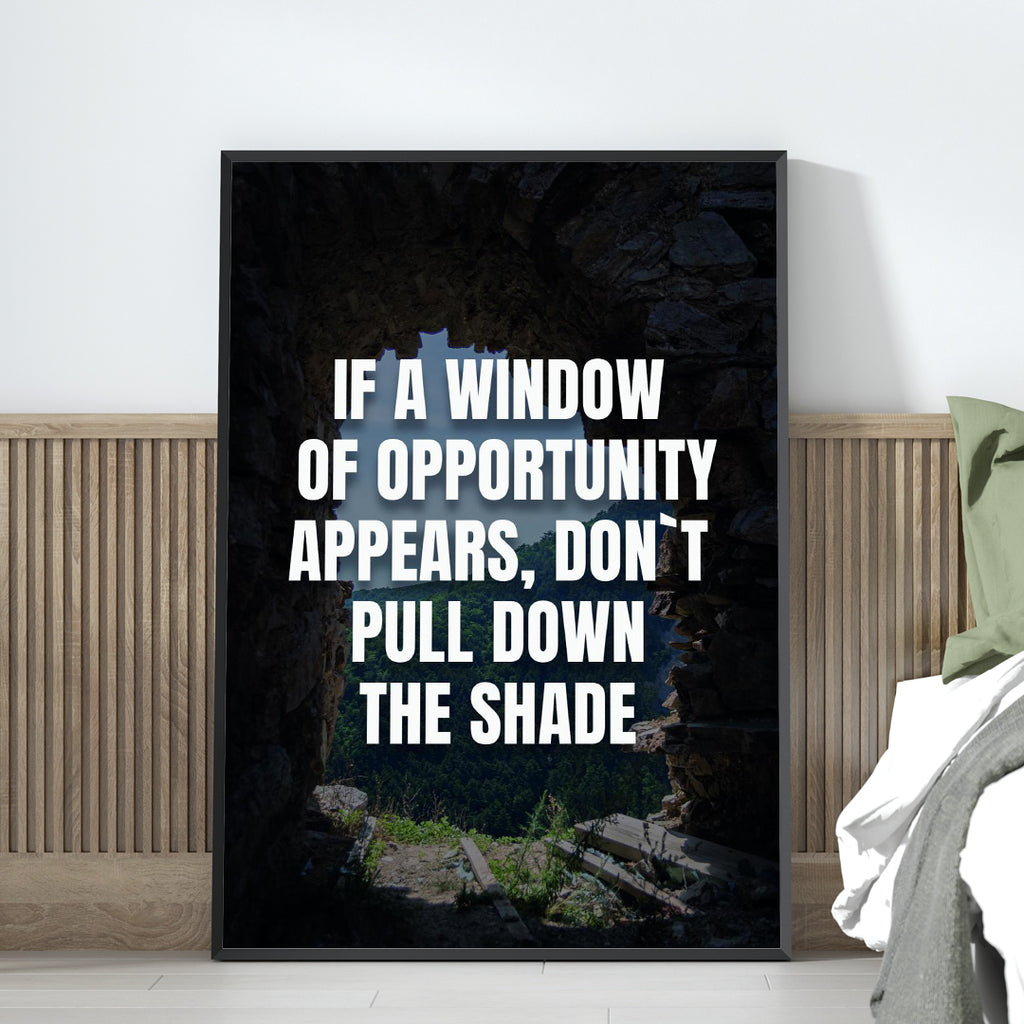 IF A WINDOW OF OPPORTUNITY APPEARS, DON`T PULL DOWN THE SHADE