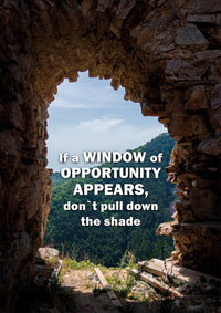 IF A WINDOW OF OPPORTUNITY APPEARS, DON`T PULL DOWN THE SHADE