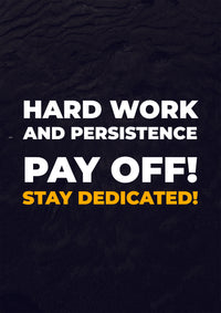 HARD WORK AND PERSISTENCE PAY OFF! STAY DEDICATED!